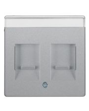 Накладка для суппортов под 2 модуля RJ12/RJ45 алюминий Berker Q.х