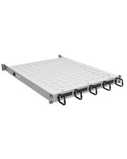 Регулируемая полка с кольцами и щетками Zpas WZ-5841-20-07-850-011 19" 1U глубиной 850-950 мм серая