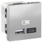 Подвійна USB розетка Schneider Electric NU301830 тип А+тип С (алюміній)
