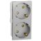 Подвійна розетка Schneider Electric NU306730A 45 ° (алюміній)