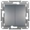 Двоклавішний кнопковий вимикач Schneider Electric Asfora EPH1100162 (сталь)