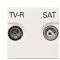 Прохідна TV-R SAT розетка ABB Zenit 2CLA225180N1101 N2251.8 BL (білий)