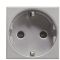 Розетка ABB Zenit 2CLA228860N1301 N2288.6 PL с заземлением и со шторками (серебро)