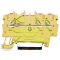 Проходная клемма Wago 2000-1306 для DIN-рейки 35х15 и 35х7,5 Push-in Cage Clamp® Ex e II 1мм² (желтая)