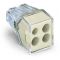 Клемний з'єднувач Wago 773-124 Push Wire® у прозорому корпусі та світло-сірою кришкою