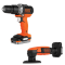Набор из двух электроинструментов Black&Decker BDCK121S1S BDCHD12S1, BDCDS12N с 1 АКБ