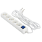 Сетевой фильтр 2E U05ESM3W 5xSchuko 3Gх 1.0мм 3м с кнопкой (белый)