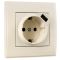 Розетка Lezard "Lesya" (705-0303-181) з/з з USB (кремова)