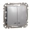 Двухклавишный выключатель Schneider Electric Sedna Design & Elements с подсветкой алюминий SDD113105L