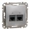 Двойная компьютерная розетка Schneider Electric Sedna Design & Elements RJ45 кат. 5е UTP алюминий SDD113452