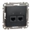 Двойная компьютерная розетка Schneider Electric Sedna Design & Elements RJ45 кат. 5е UTP черная SDD114452