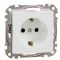 Розетка Schneider Electric Sedna Design & Elements с заземлением и шторками белая SDD111022