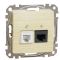 Телефонная/компьютерная розетка Schneider Electric Sedna Design & Elements RJ11+RJ45 кат. 6 UTP береза SDD180468
