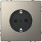 Розетка Schneider Electric D-Life MTN2300-6050 с з/к и шторками никель