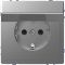 Розетка Schneider Electric D-Life MTN2310-6036 з з/к та кришкою нержавіюча сталь
