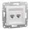 Комп'ютерна розетка RJ45 подвійна UTP cat.6 Schneider Electric Asfora без рамки біла (EPH4870121)