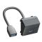 Кутова USB розетка OBO Bettermann 3.0 modul 45 з кабелем підключення чорно-сіра (6104937)