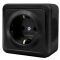 Накладная розетка NE-AD MULTIMA 92-53-08-E с з/к и шторками черная