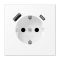 Розетка с накладкой Jung LS LS1520-15CAWWM с USB белый