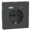 Розетка Schneider Electric D-Life 16А USB/Type-C 3А антрацит (MEG2367-6034)