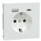 Розетка Schneider Electric D-Life 16А USB/Type-C 3А білий лотос (MEG2367-6035)