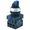 Переключатель Chint NP8-11XD/226 1NO+1NC AC 110В-230В 2 положения с подсветкой с самовозвратом синяя IP65 (578812)