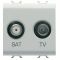 Розетка TV+SAT GEWISS Chorusmart 2M (сатиновий білий) GW15383