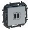 USB розетка Legrand Niloe Step С+C 15Вт 5В алюминий (863339B)
