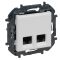 Механізм розетки комп'ютерної 2XRJ-45 UTP Cat.5e Legrand Niloe Step білий (863160B)