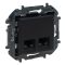 Механізм розетки комп'ютерної 2XRJ-45 UTP Cat.5e Legrand Niloe Step чорний (863560B)