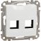 Центральная плата для двойного разъема RJ45 Schneider Electric Sedna Design & Elements SDD111444C (белая)