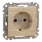 Розетка Schneider Electric Sedna Design & Elements з заземленням та шторками 16A, 250В, PRO,  береза SDD180022U