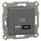 USB розетка Schneider Electric Asfora EPH2700571 тип A+C, 21Вт 3A антрацит
