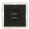 Розетка Logus 45439 TPM USB Charger type "A" 2А (чорна матова)