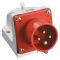 Стационарная трехфазная вилка IEK ССИ-514 (3р+PЕ) 16А 380V IP44