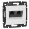 Механизм розетки компьютерной 2xRJ-45 FTP Cat.6 Valena без захватов белый