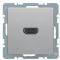 HDMI розетка Berker Q.x 3315436084 подключение сзади (алюминий)