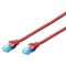 Красный патч-корд cat.5e UTP (1м) AWG 26/7 CCA PVC Digitus DK-1512-010/R