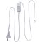 Вилка електрична зі шнуром Enext e.wire. switch/plug. white