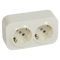 Розетка 2X2К+З Legrand Forix слоновая кость