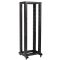 Черная двухрамная стойка на роликах 19" 42U ITK LF05-42U66-2R 600x600мм