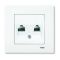 Розетка компьютер-телефон (RJ45 Cat5e - RJ11 Cat3) белая VIKO Karre