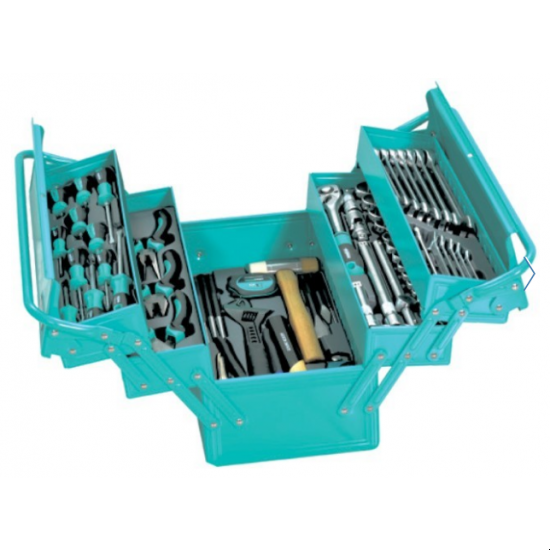 Фото набора инструментов Whirlpower 223645в металлическом кейсе синего цвета