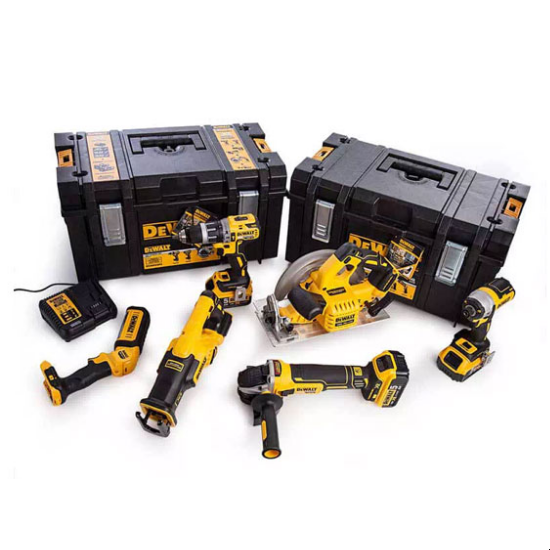 Фото набору електроінструментів DeWALT DCK623P3в пластиковому кейсі чорного кольору