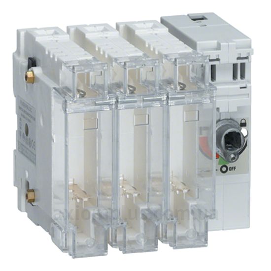 Корпусный разрывной 3P выключатель нагрузки 0-1 на 63А Hager HFD306