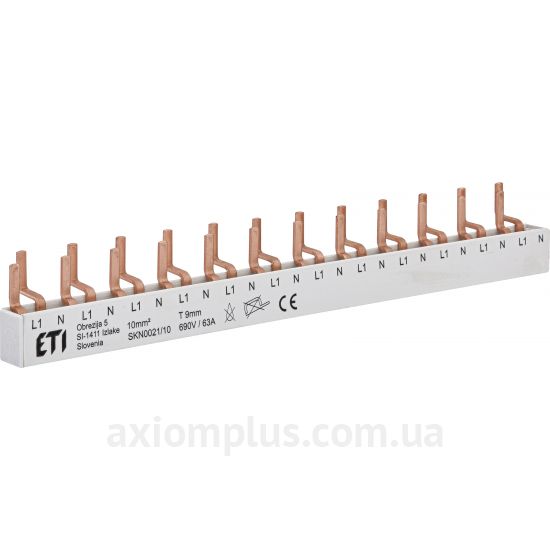 Зображення шина ETI 2921150 FORK 2P 63А (12 контактів) (білий колір)