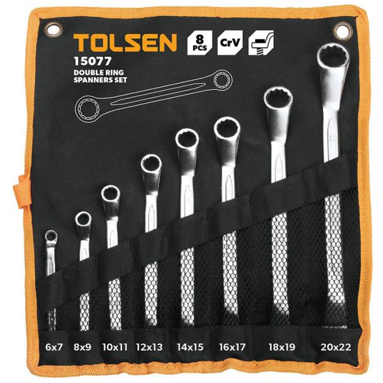 Изображение набора накидных ключей Tolsen 15077 черного цвета