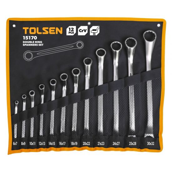 Изображение набора накидных ключей Tolsen 15170 черного цвета