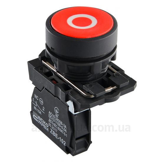 Кнопка Аско-Укрем TB5-AA4322 (A0140010151) красного цвета