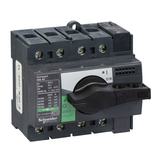 Корпусный разрывной 4P выключатель нагрузки 0-1 на 40А Schneider Electric 28901
